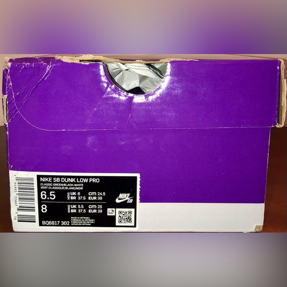 NIKE SB DUNK LOW PRO “CLASSIC GREEN” BRAND NEW MEN’S SIZE 6.5 - Picture 5 of 5